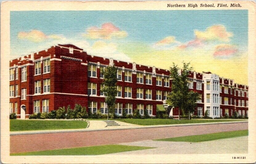 Vintage Postcard Northern High School Flint Michigan MI                     Y514