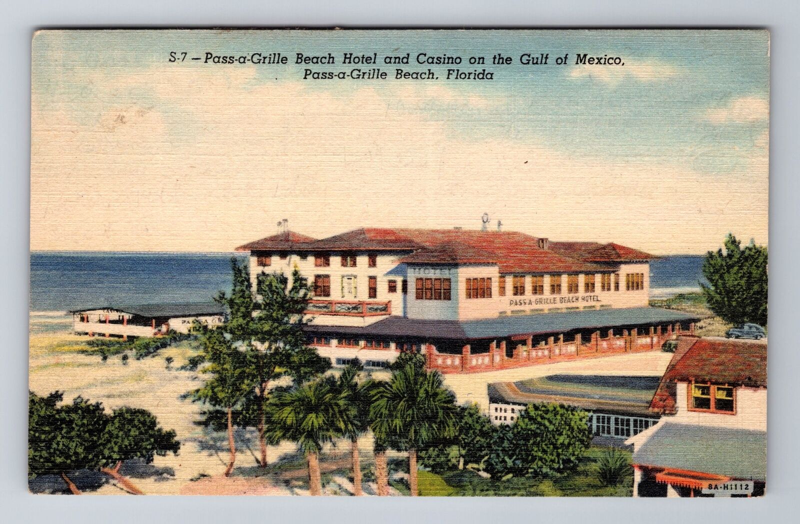 Pass-a-Grille Beach FL-Florida, Pass-a-Grille Hotel, Vintage c1948 Postcard