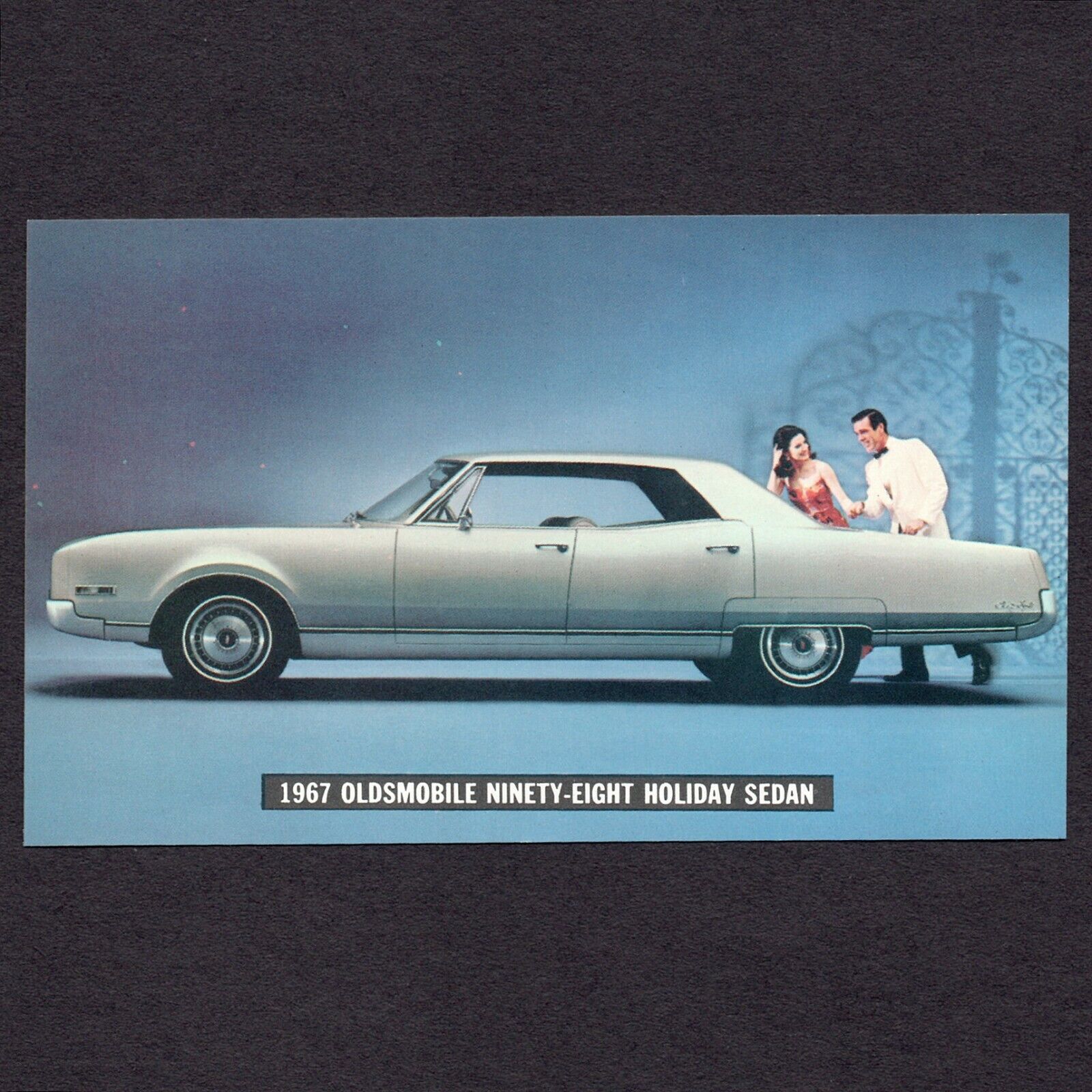 1967 Oldsmobile Ninety-Eight Holiday Sedan: Original Dealer Postcard UNUSED VG+