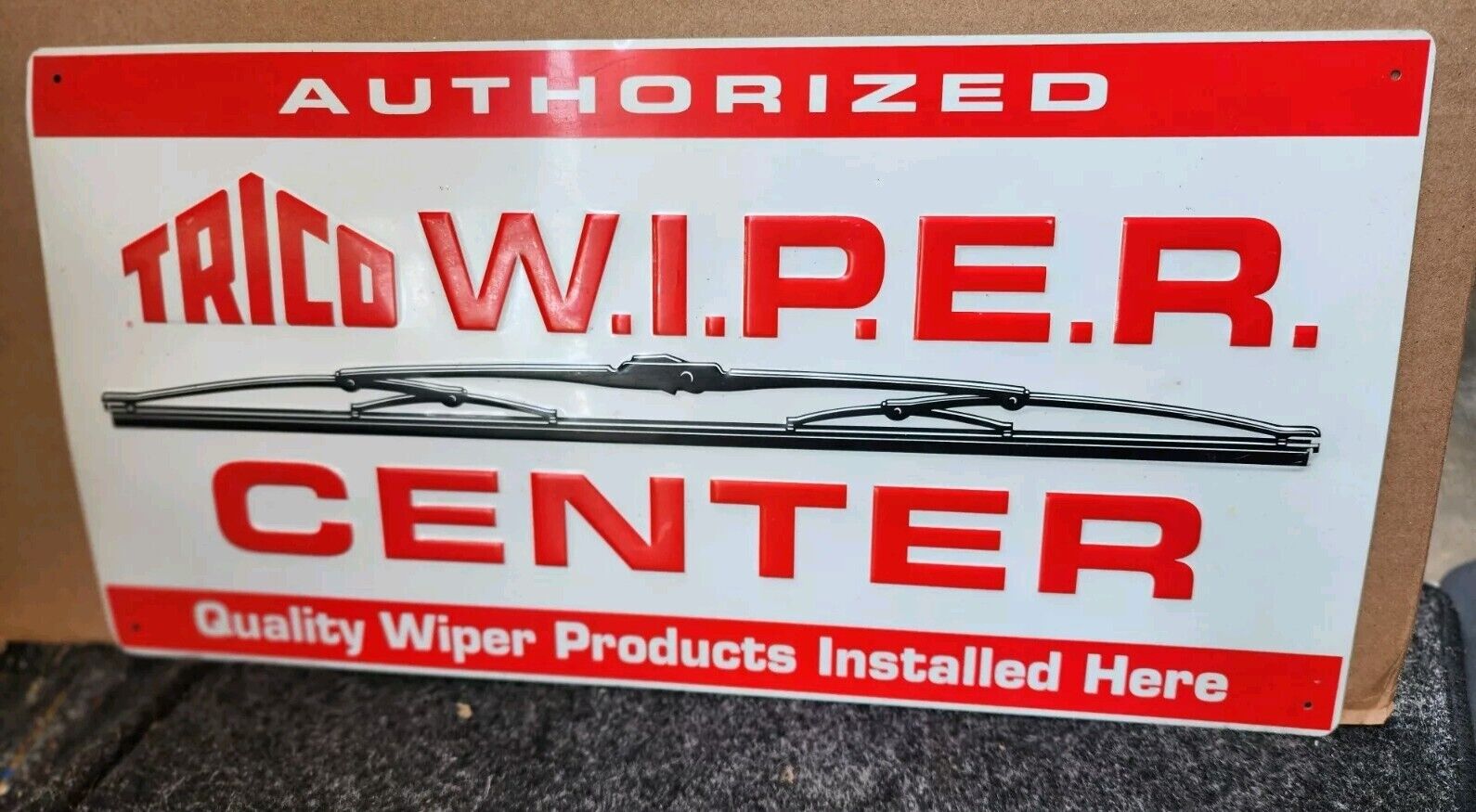 NOS TRICO WIPER BLADE CENTER SIGN -- Embossed Metal -- 20\