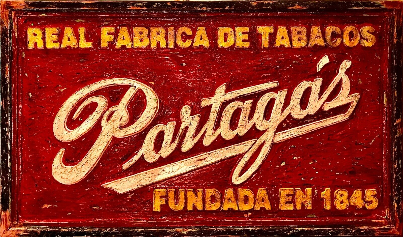 Old Partagas Cigar Factory Sign Print Poster, 12 x 8, Printed in USA