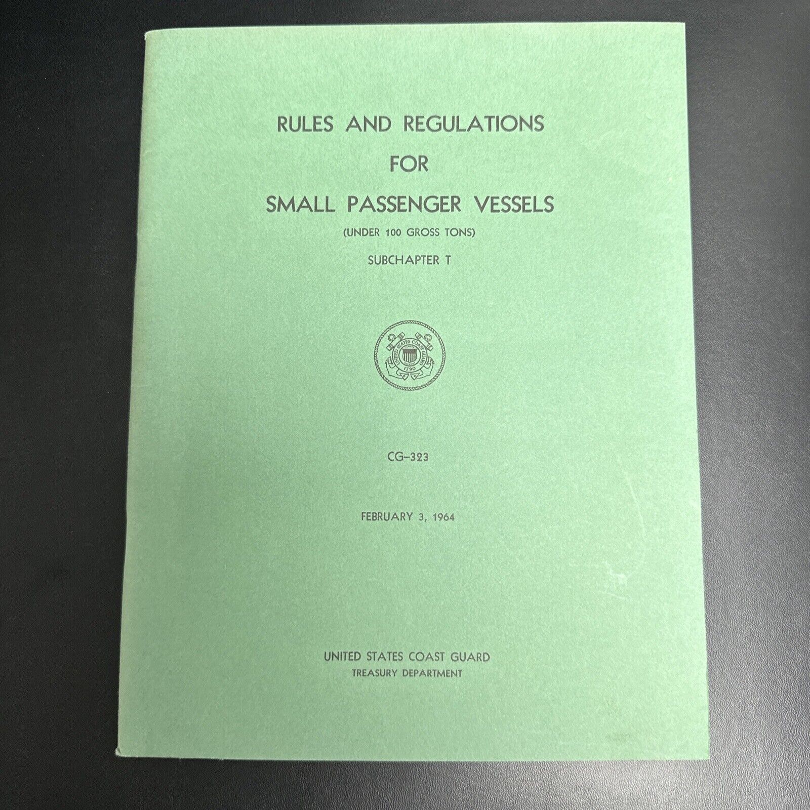 Rules And Regulations For Manning Of Vessels United States Coast Guard 1964 Book