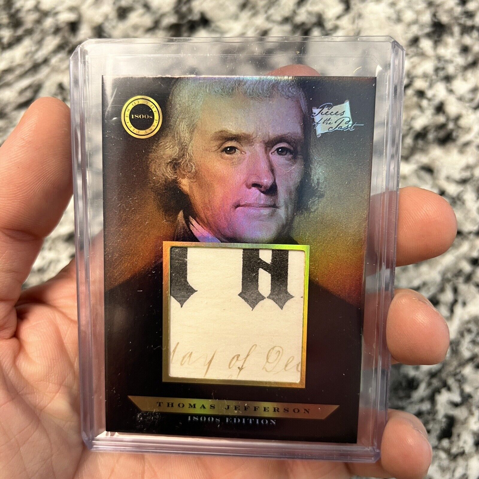2024 Pieces Of The Past 1800s Thomas Jefferson Handwriting History Relic Card