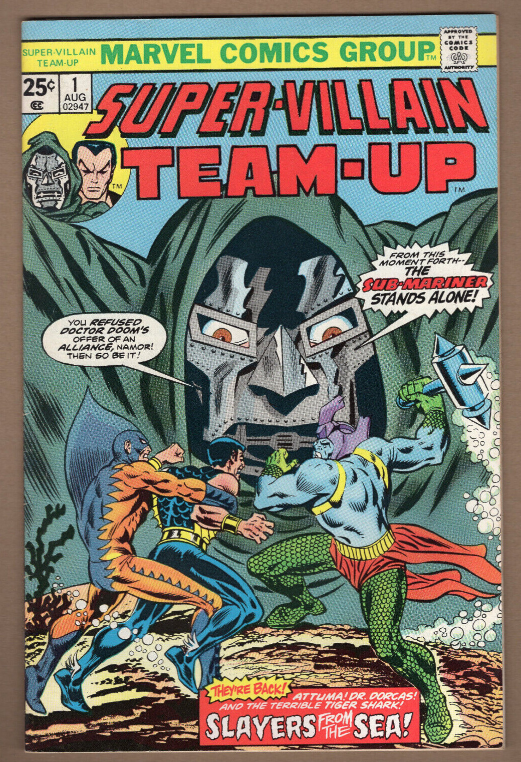SUPER-VILLAIN TEAM-UP #1 NM- Dr. Doom; Namor the Sub-Mariner 1975 Marvel Comics