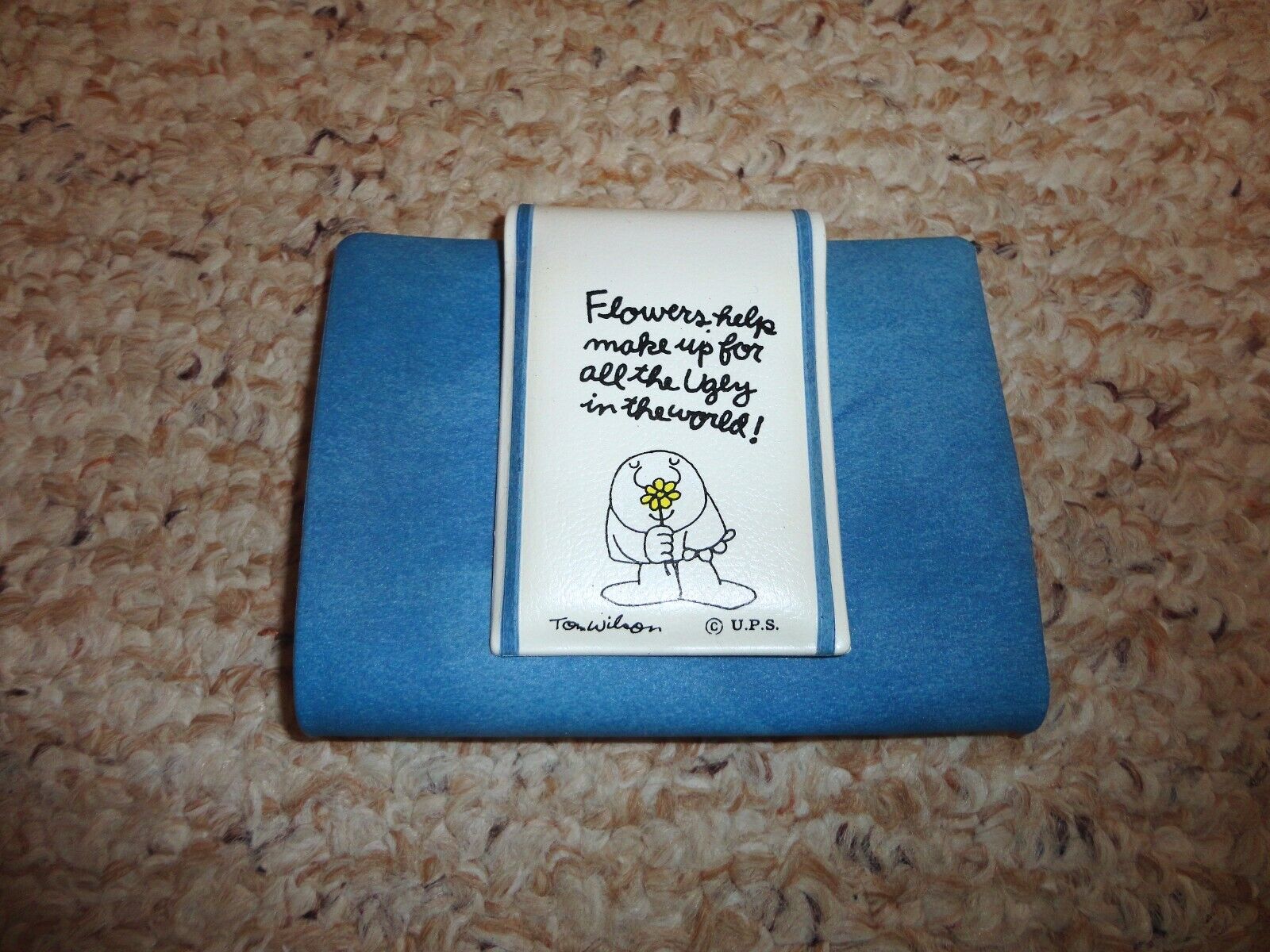 Vintage 1970\'s Ziggy Vinyl Wallet Bifold Blue Unused United Press Syndicate