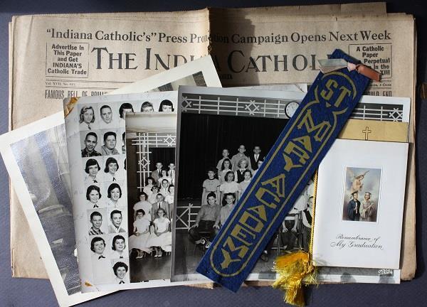 1950s Indianapolis Indiana Irvington Little Flower Catholic School 8 Piece Set--