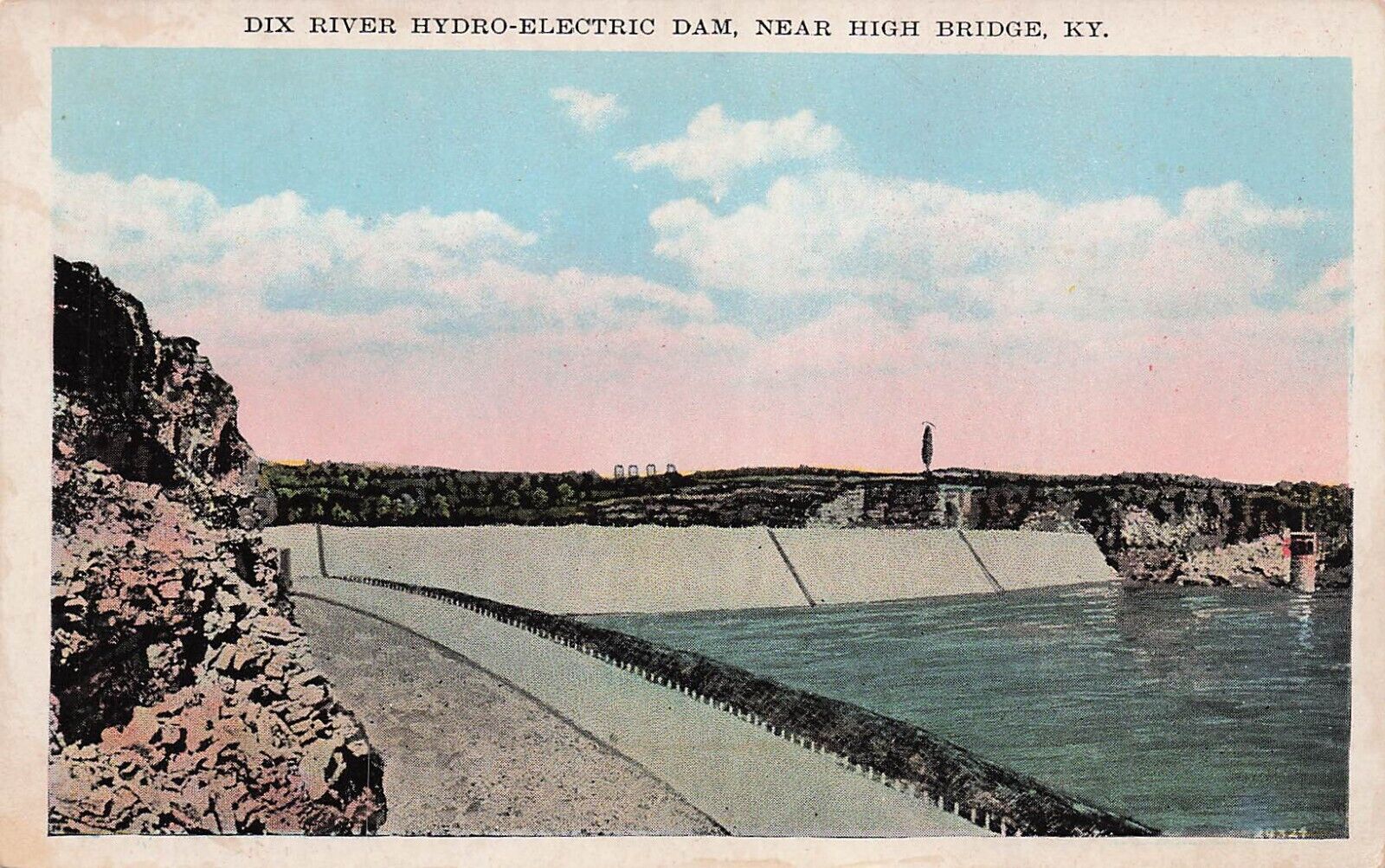 High Bridge, Kentucky KY ~ Dix River Hydro-Electric Dam Vtg Postcard E14