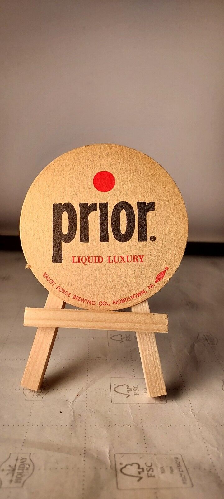 Prior BEER ~ Liquid Luxury Beer Coaster ~ Vintage 