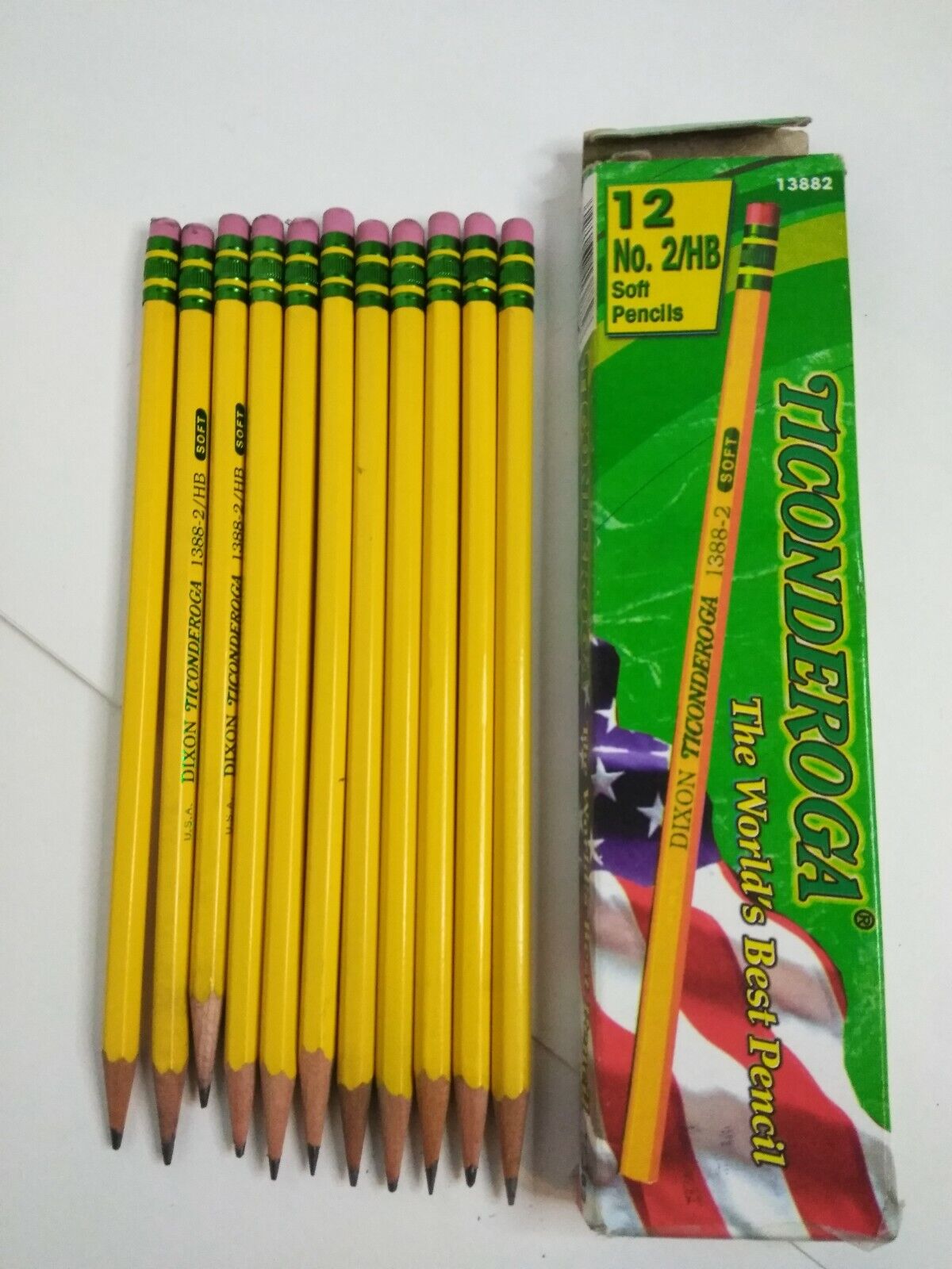 Vintage Dixons Ticonderoga 1388-2 Pencil  (11 Pencils SOFT)