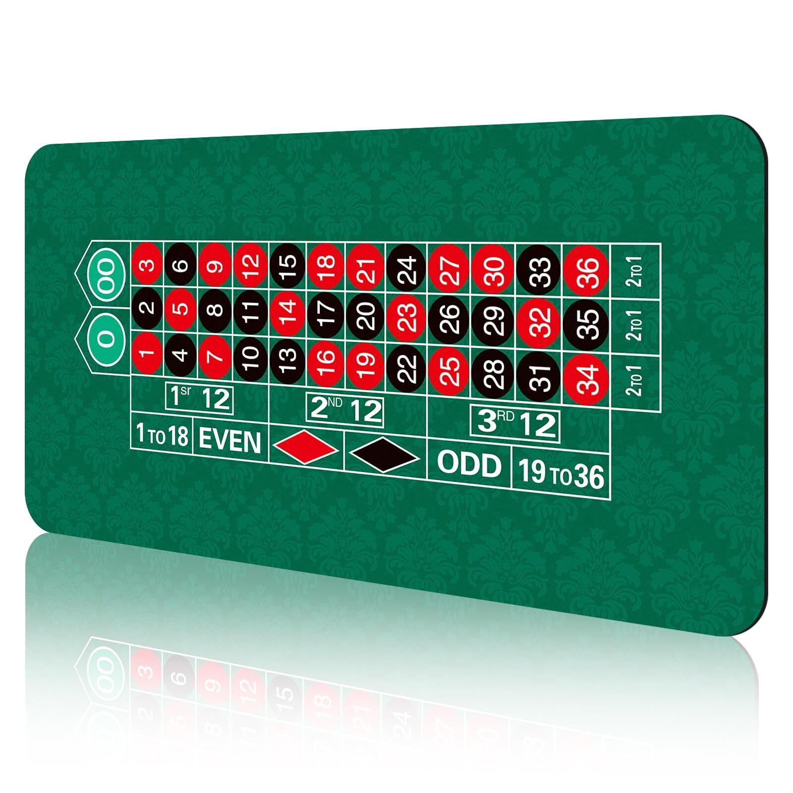 70\'\' x 35\'\' Upgraded Waterproof Casino Roulette Tabletop Layout Mat with Carr...