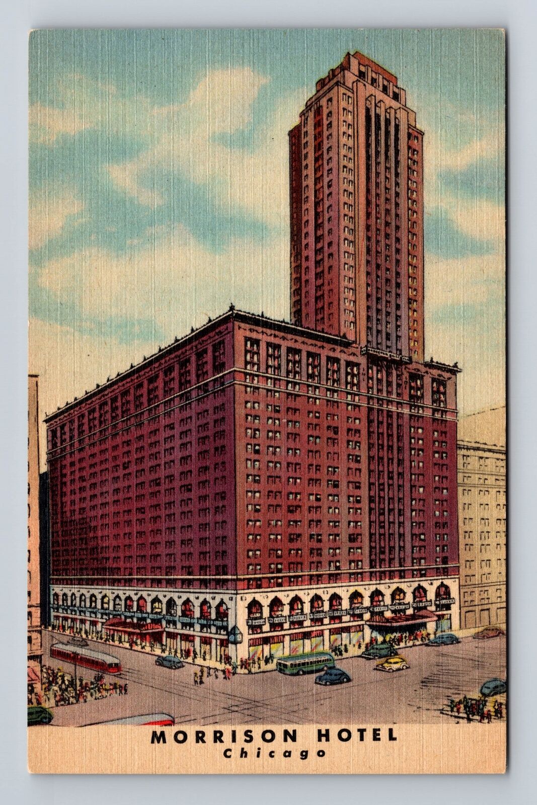 Chicago IL-Illinois, Morrison Hotel, Advertising, Antique Vintage Postcard