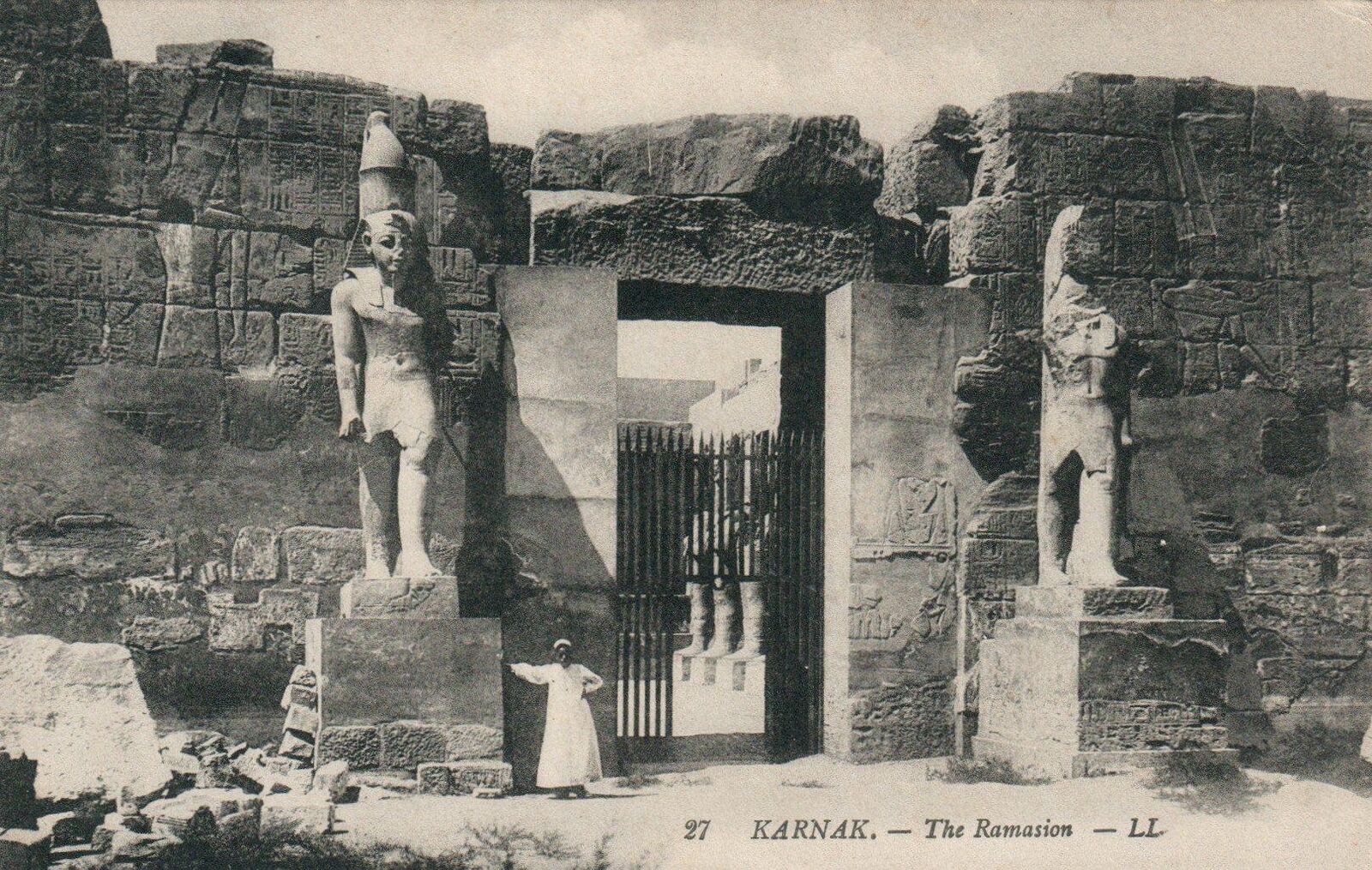 ANTIQUE Pre WWI Egypt Luxor Karnak Temple The Ramasion POSTCARD - UNUSED