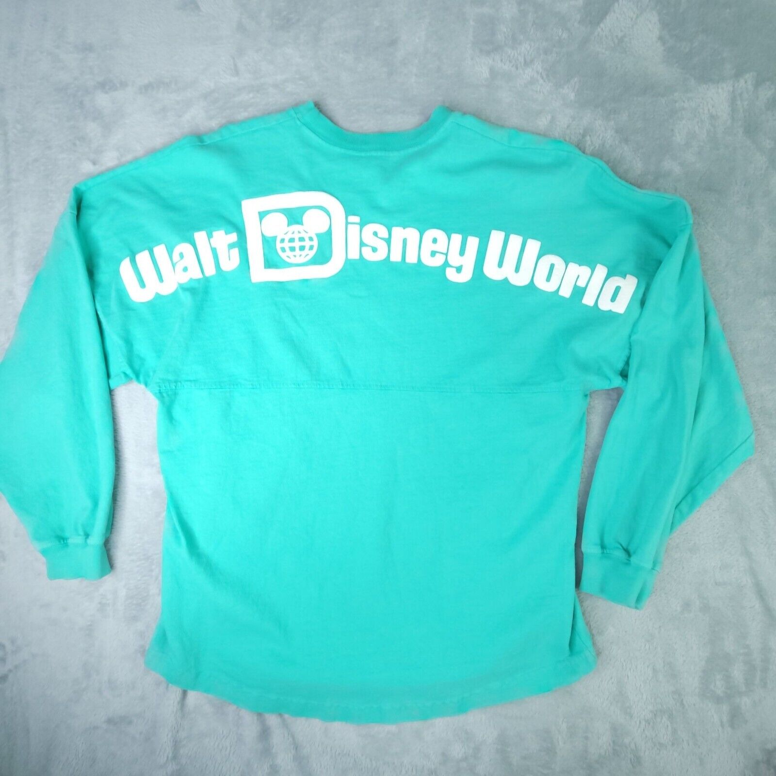 Walt Disney World Spirit Jersey Shirt Top Women M Disney Parks Green Long Sleeve