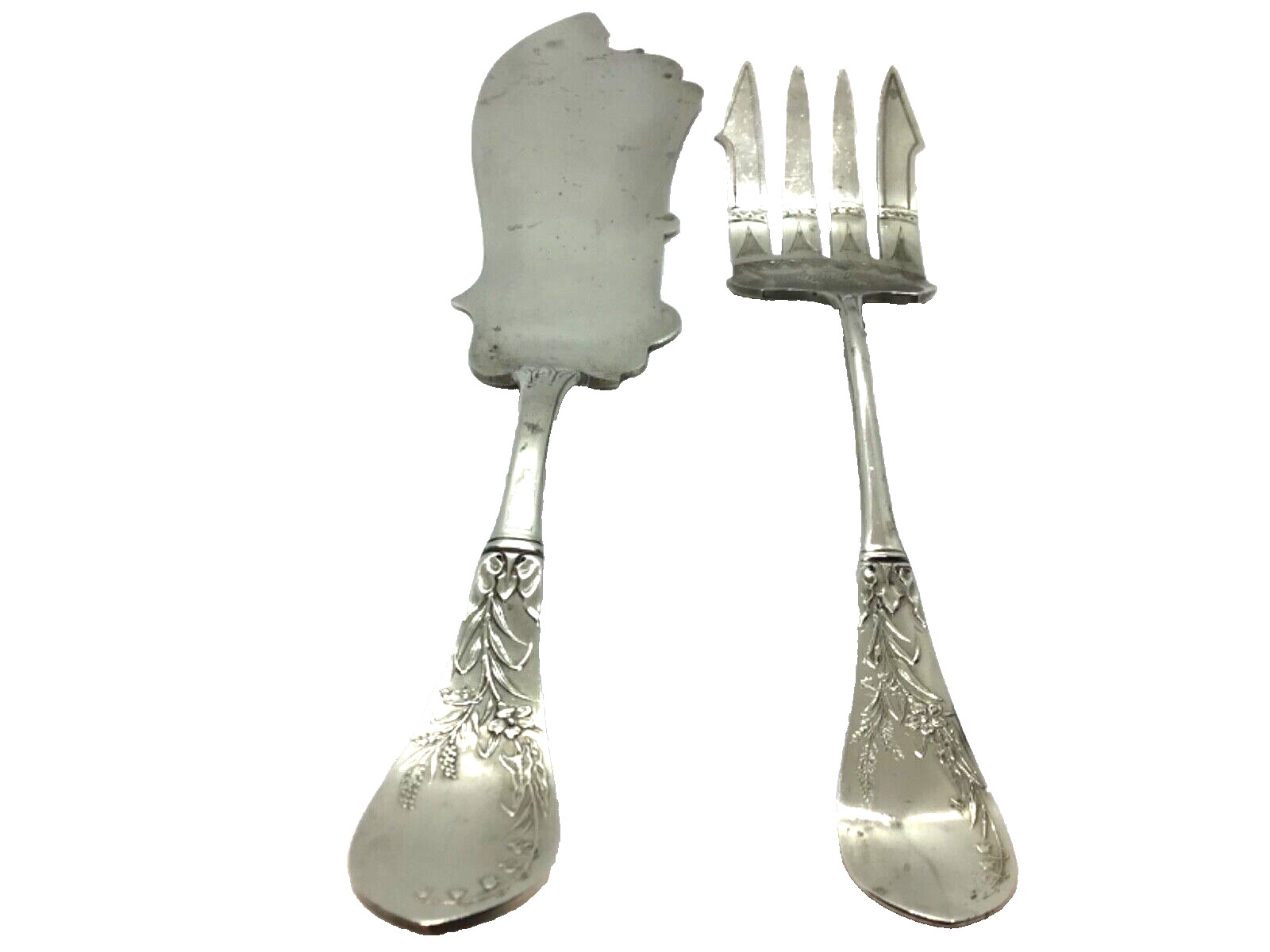 Fish Set Aesthetic Movement Nickel Plated  1870s-80s