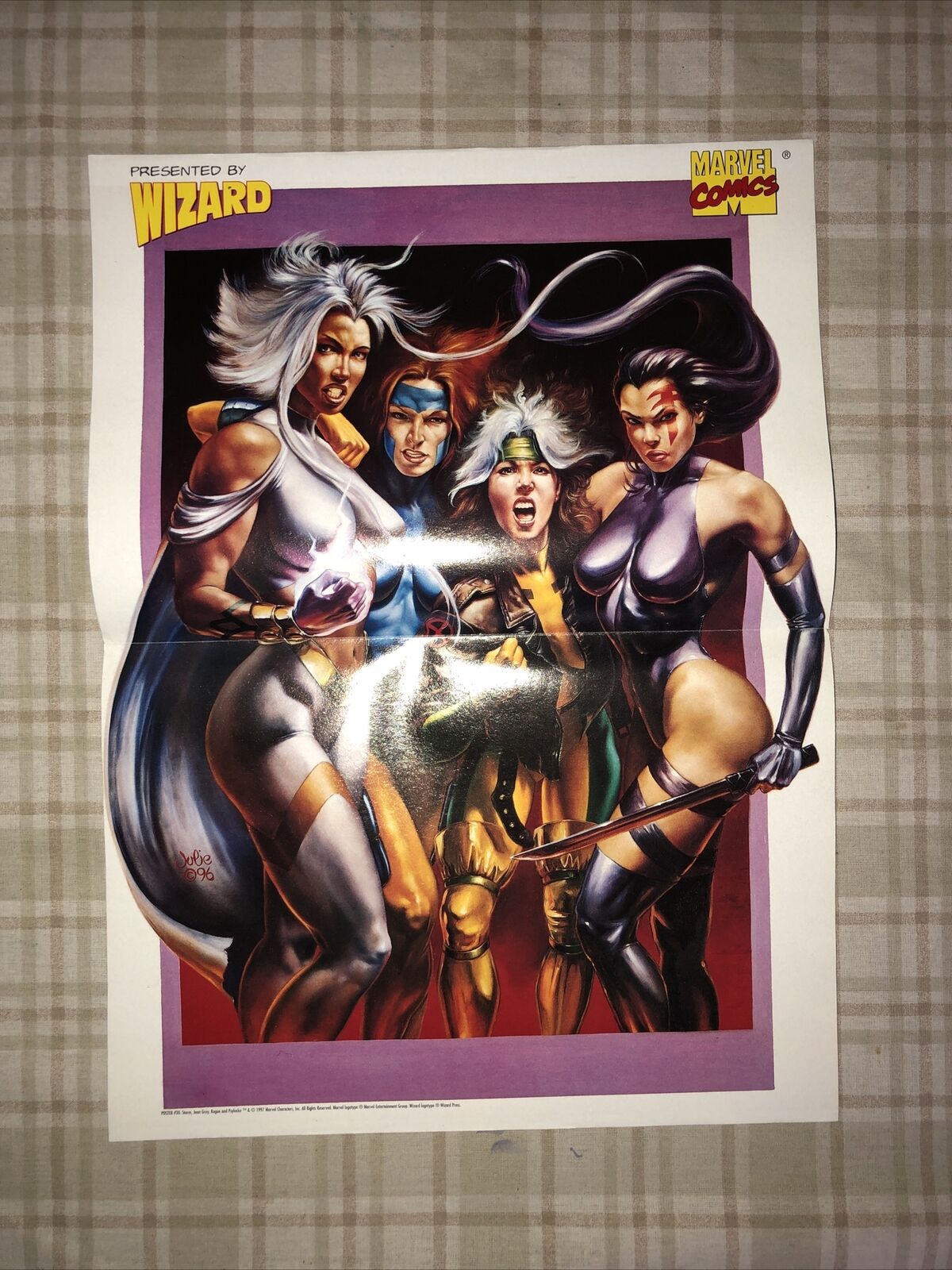 X-Men Ladies POSTER 1997 Marvel Comics 16x10 Wizard magazine PROMO DOUBLE SIDED