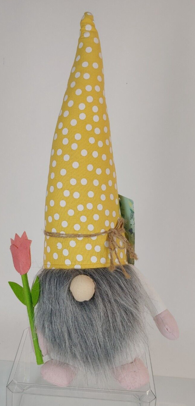 Summer Gnome w/ Yellow Hat Weighted Plush, 20 Inches Tall, Huntington Home Aldi