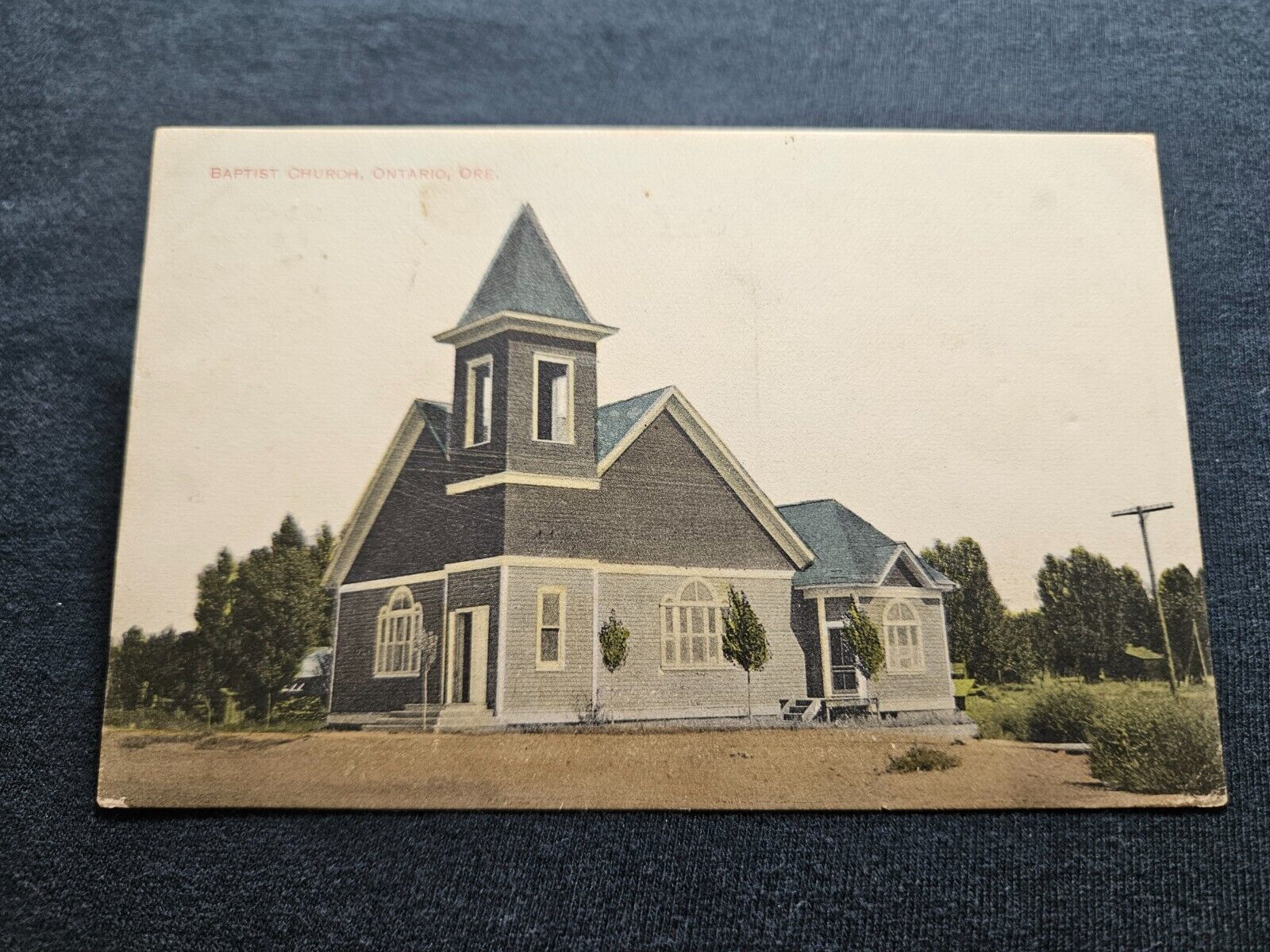 Postcard OR Oregon Ontario Malheur County Baptist Church Early View