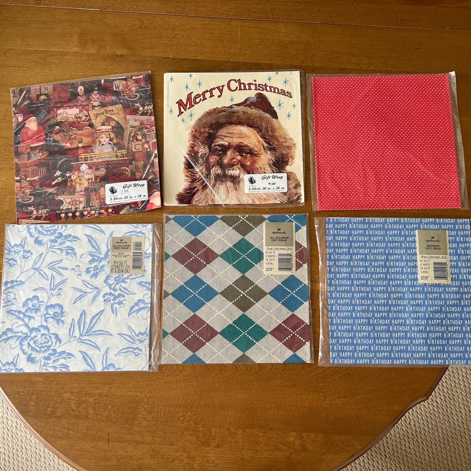 Vintage Wrapping Paper - Lot Of 6