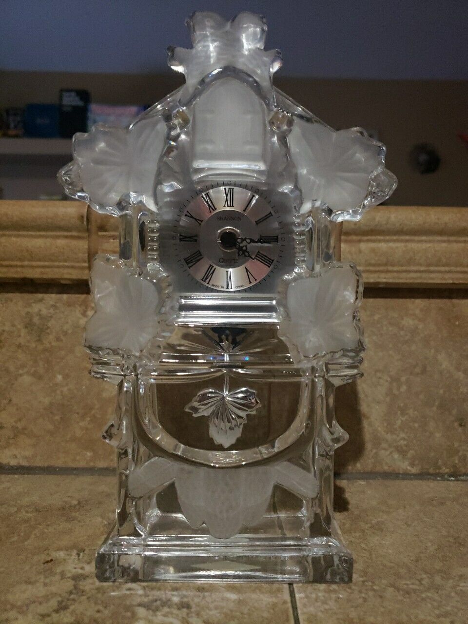 K534 Lovely Shannon Crystal Legends 24% lead Pendulum Clock By Godinger 