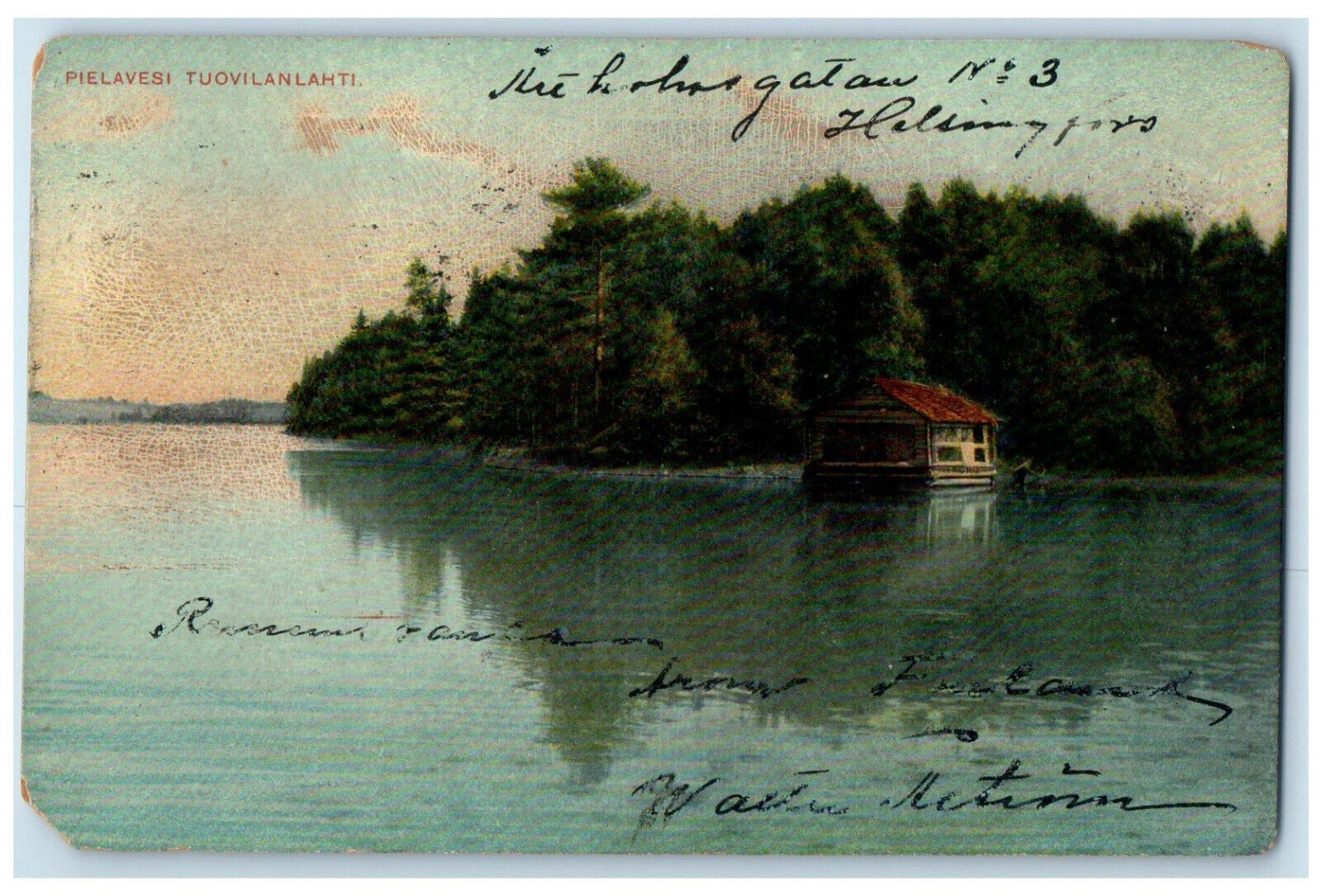 1908 Pielavesi Tuovilanlahti Kuopio Finland Antique Posted Postcard