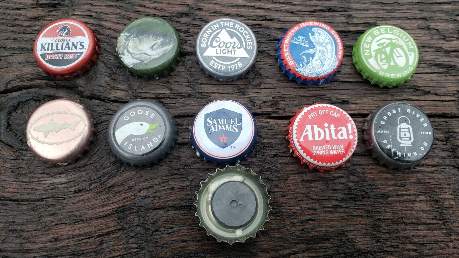 Beer Bottle Cap Magnets 10 Handmade 