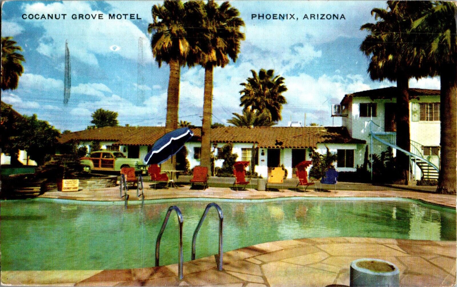 Coconut Grove Motel, Phoenix, Arizona AZ 1962 chrome Postcard