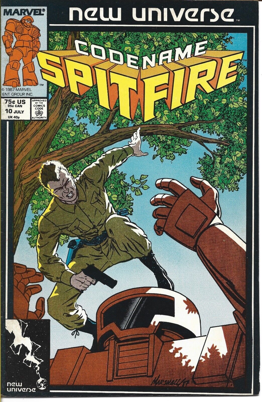 CODENAME SPITFIRE #10 MARVEL COMICS 1987 BAGGED AND BOARDED