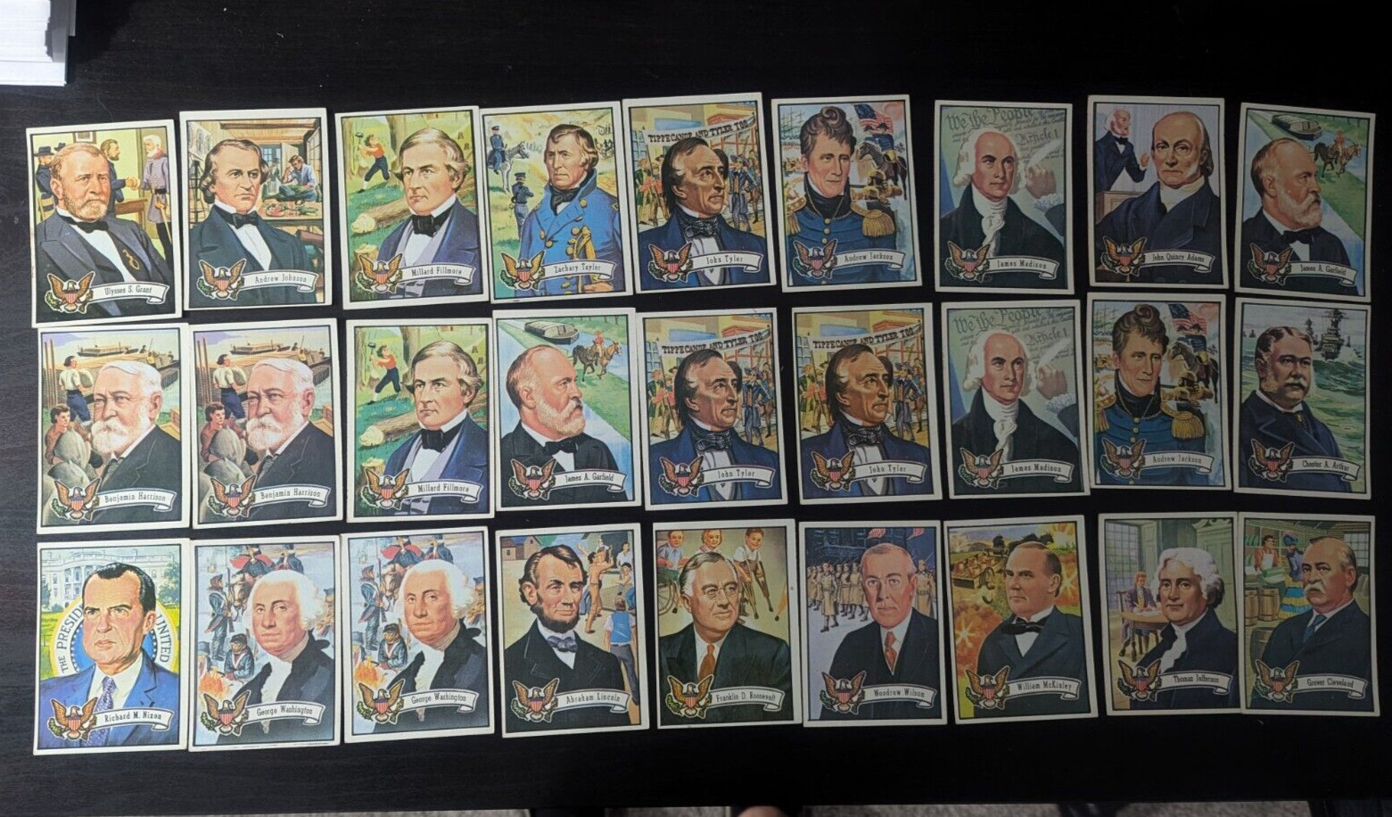 1972 U.S. PRESIDENTS Topps CARD SET 27 Cards - See photos. Vintage 2X Washington