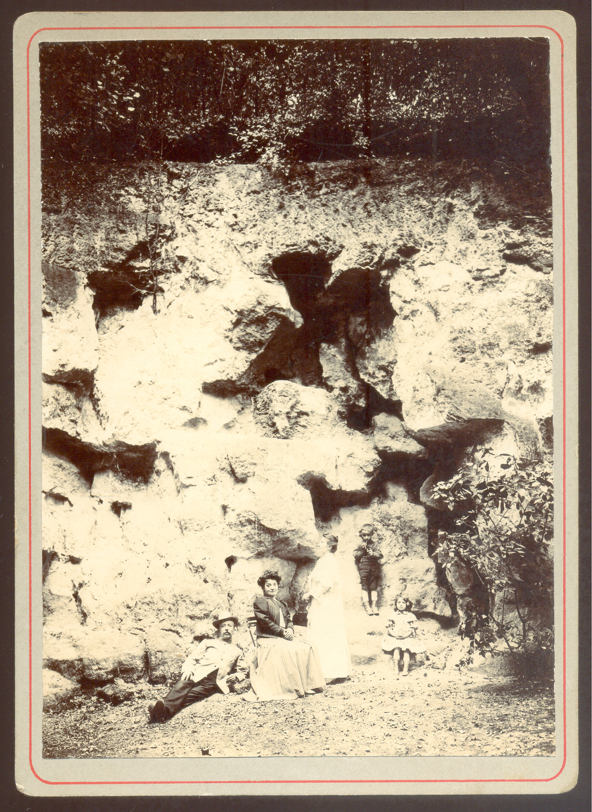 Fontainebleau?, rocks, vintage citrate print 1908 - 17 x 12 cm