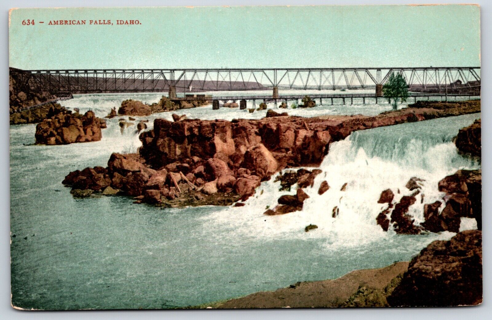 Postcard American Falls, Railroad Bridge, Idaho Unposted