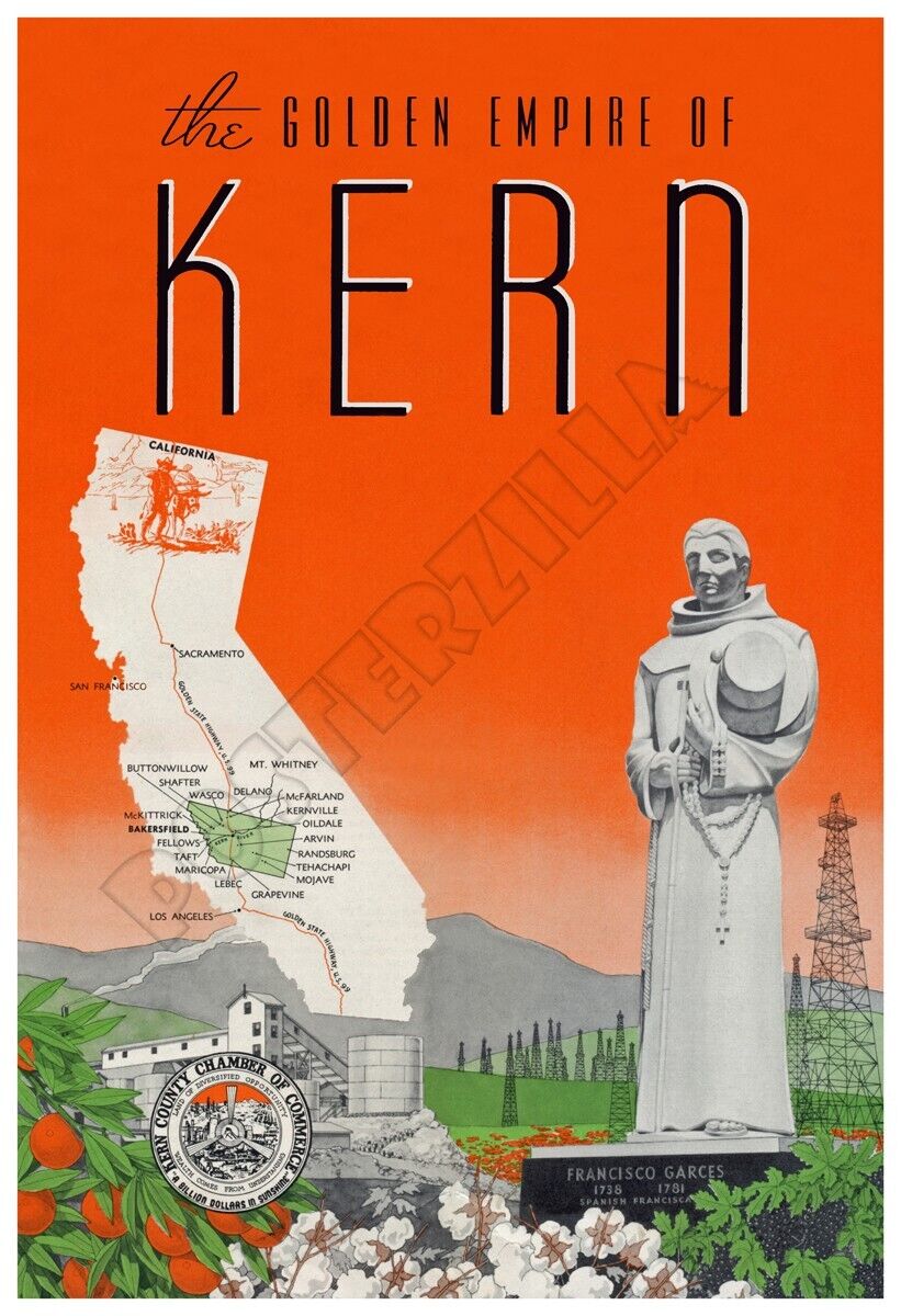 Kern County 1940s - Vintage Poster
