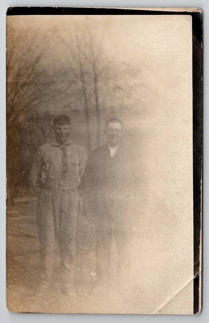 RPPC Two Handsome Men Father and Son  Postcard H26