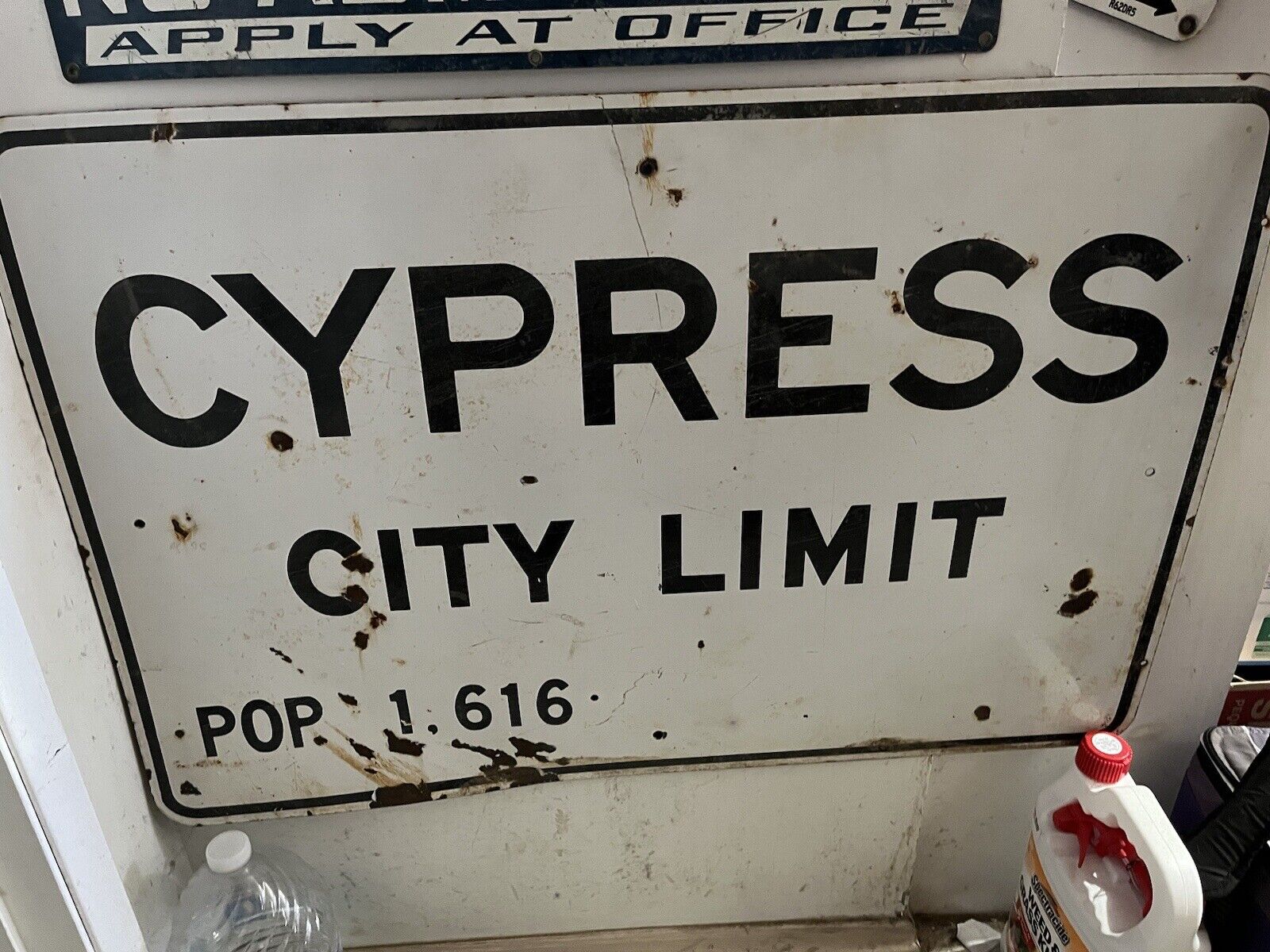 Early Vintage Real City Of Cypress California Porcelain  36”