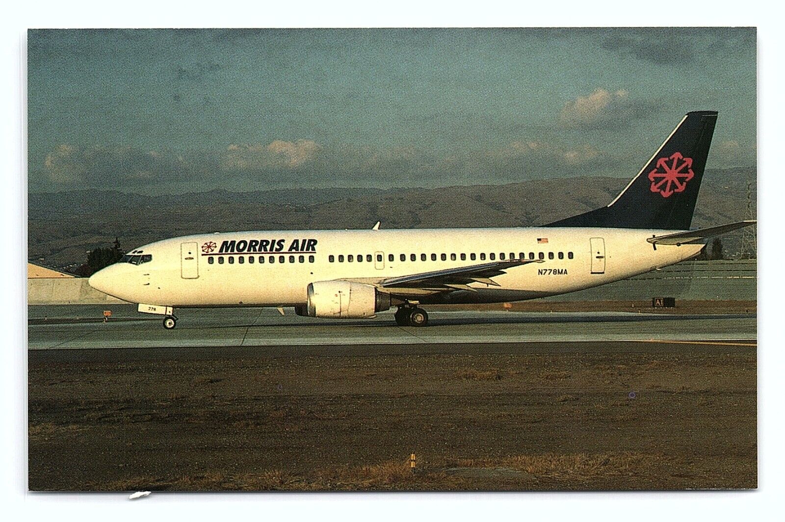 Boeing B-737-3G7 N778MA MSN 23785 Morris Air Vintage Postcard