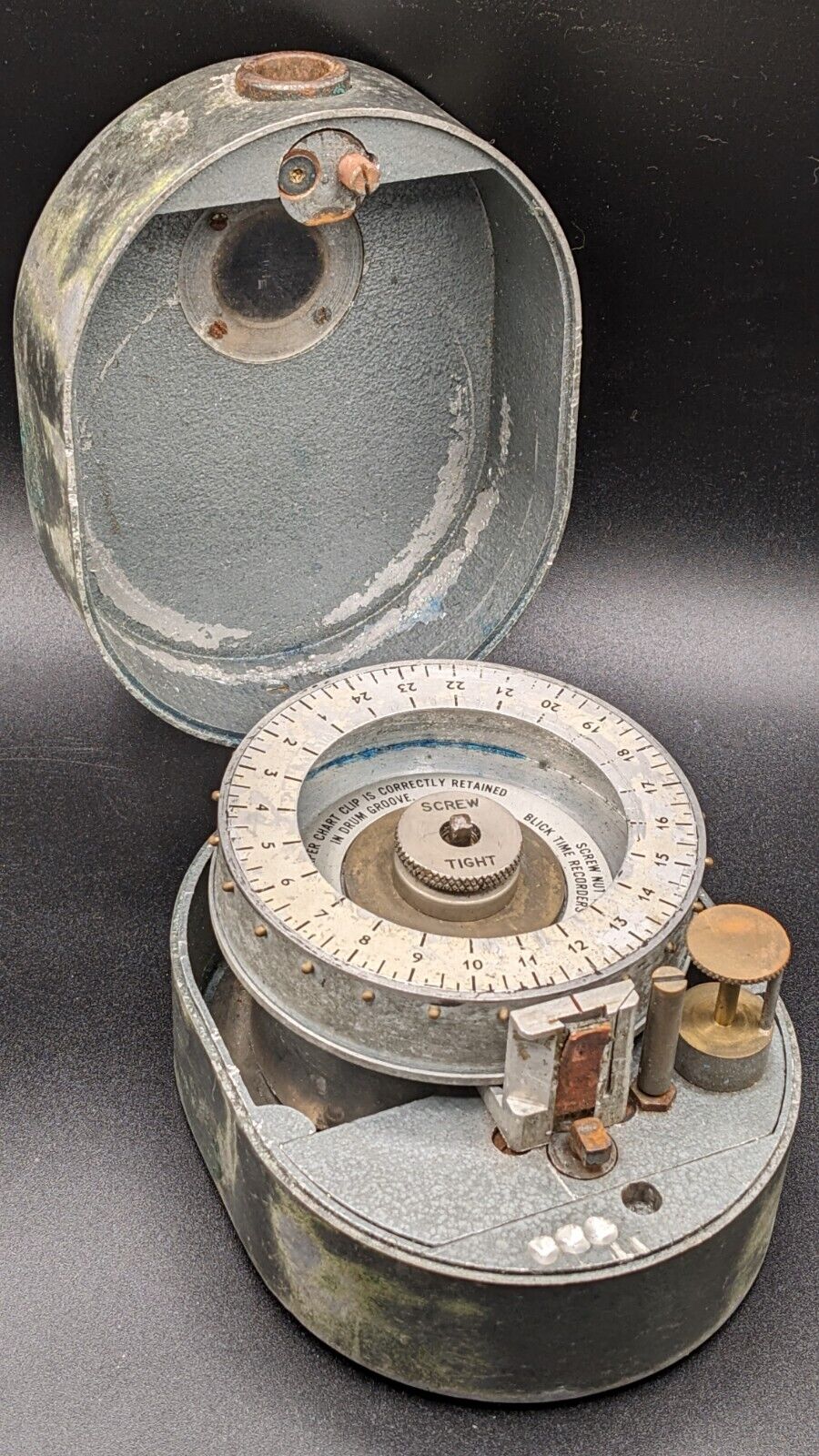 Antique Night Watch Man’s Master Clock In Original Case 