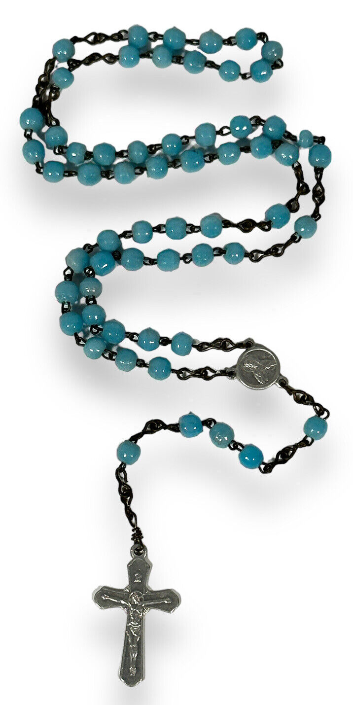 Micro Tiny Rosary Glass Beads Baby Blue 13\