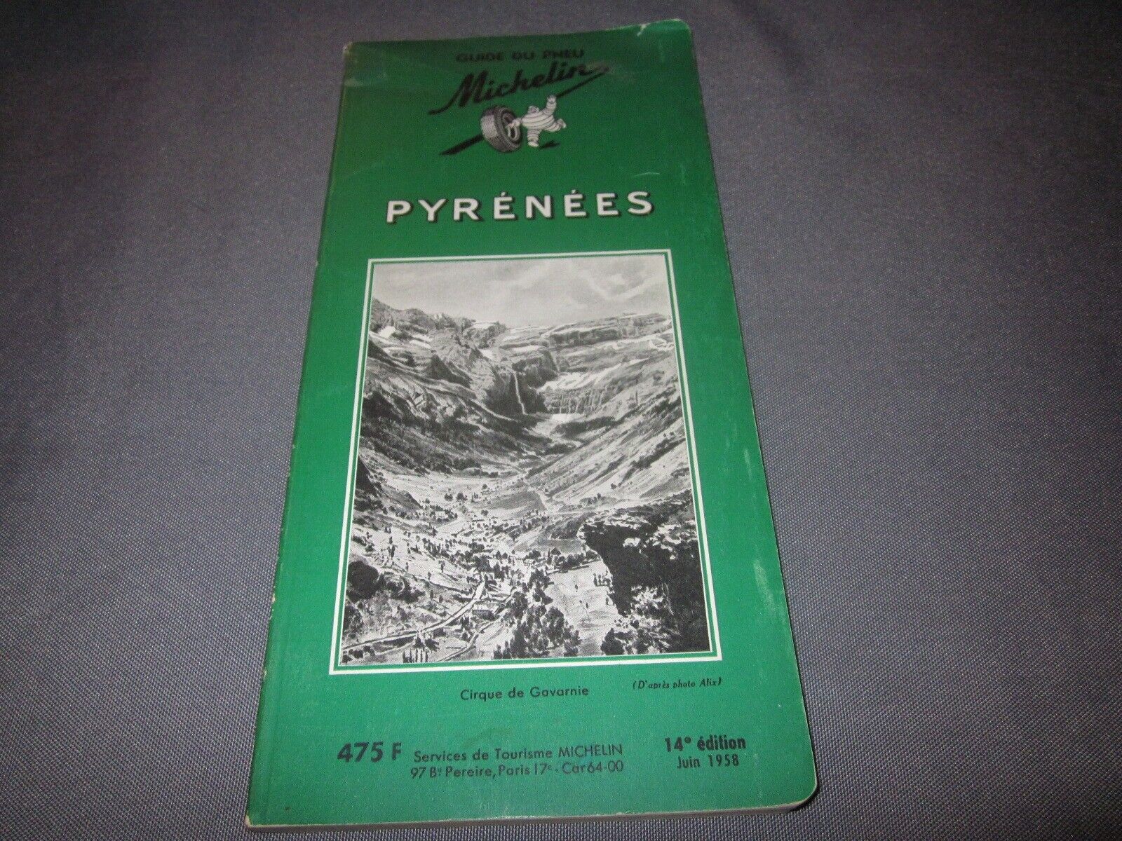 Vintage 1958 MICHELIN TOUR GUIDE French PYRENEES
