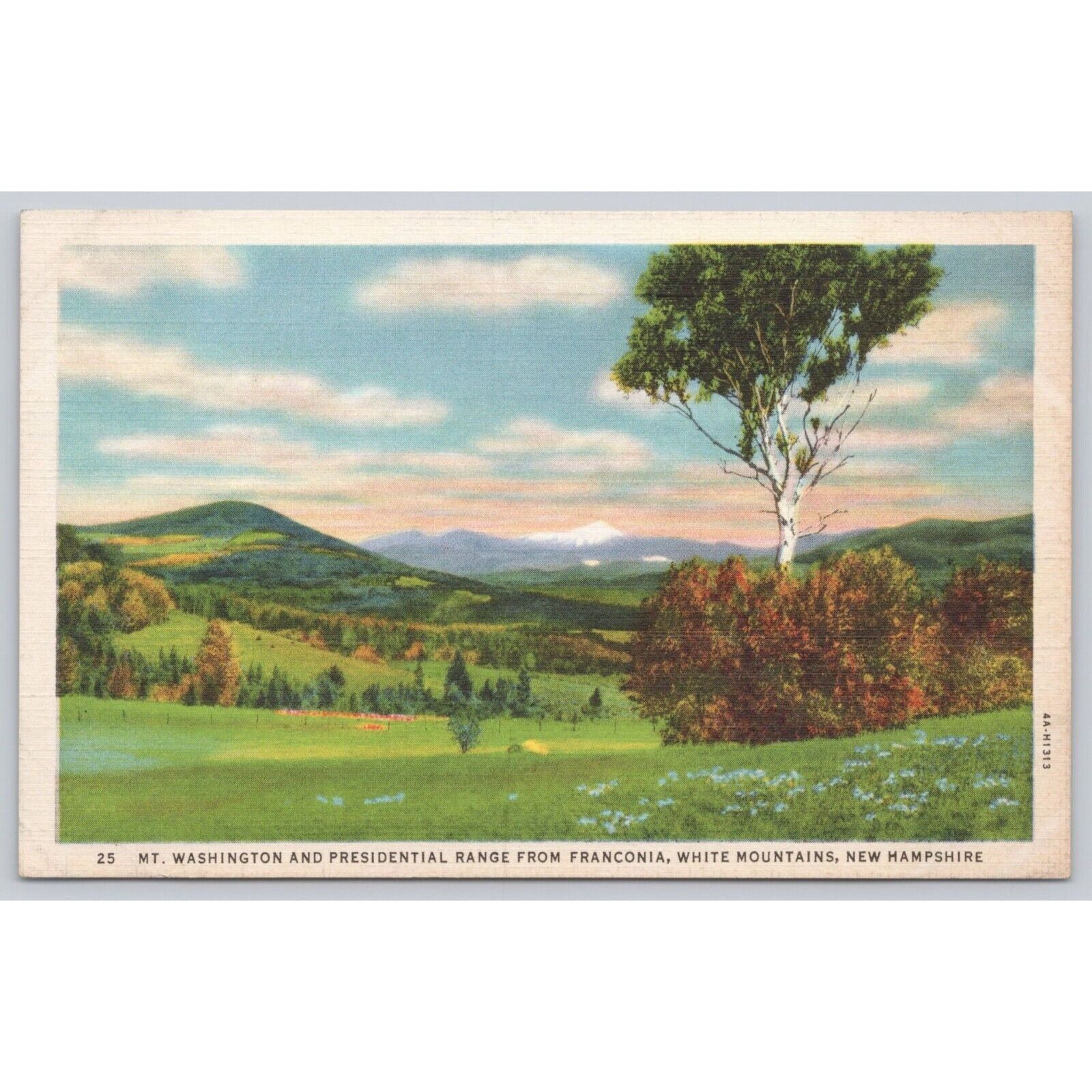 Postcard Mt Washington Presidential Range Franconia White Mts New Hampshire VTG