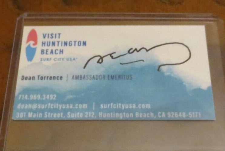 Dean Torrence signed autographed business card California Sound Surf Music Jan