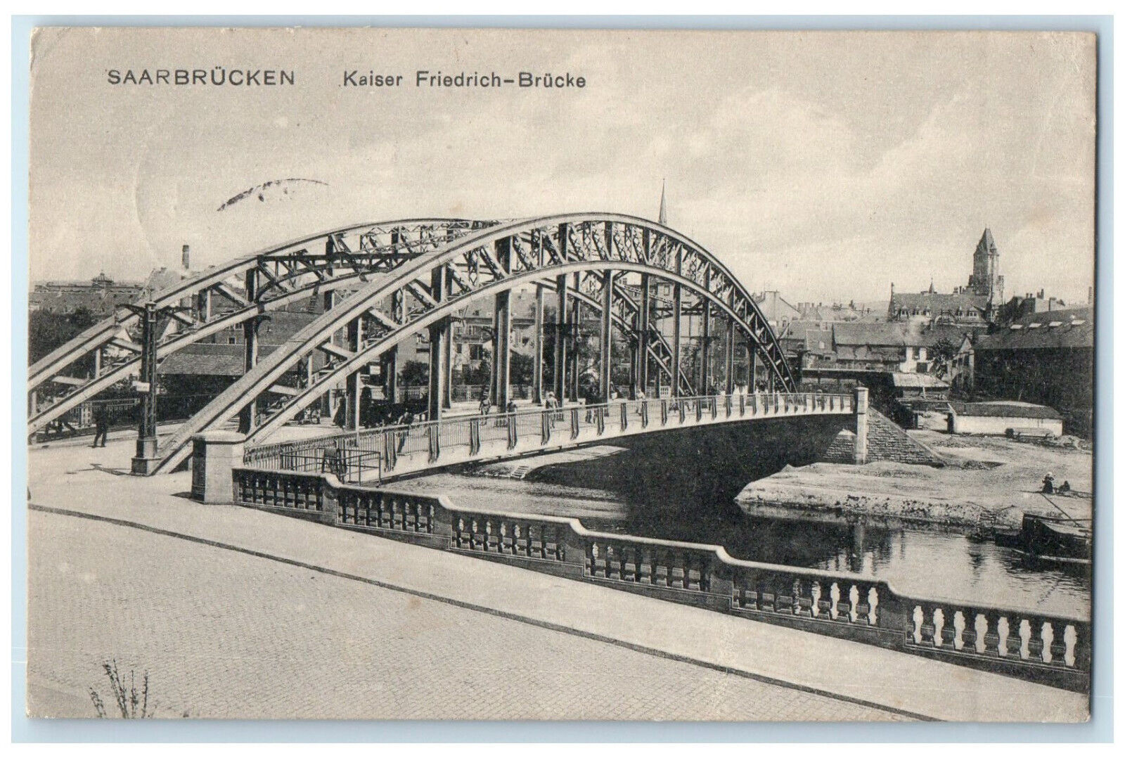 1915 Kaiser Friedrich Brücke Saarbrücken Saarland Germany Posted Postcard