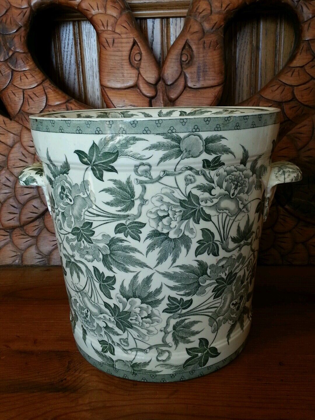 Antique Wedgwood Pottery-Porcelain Lidded Slop Jar-Floral Transferware-RARE