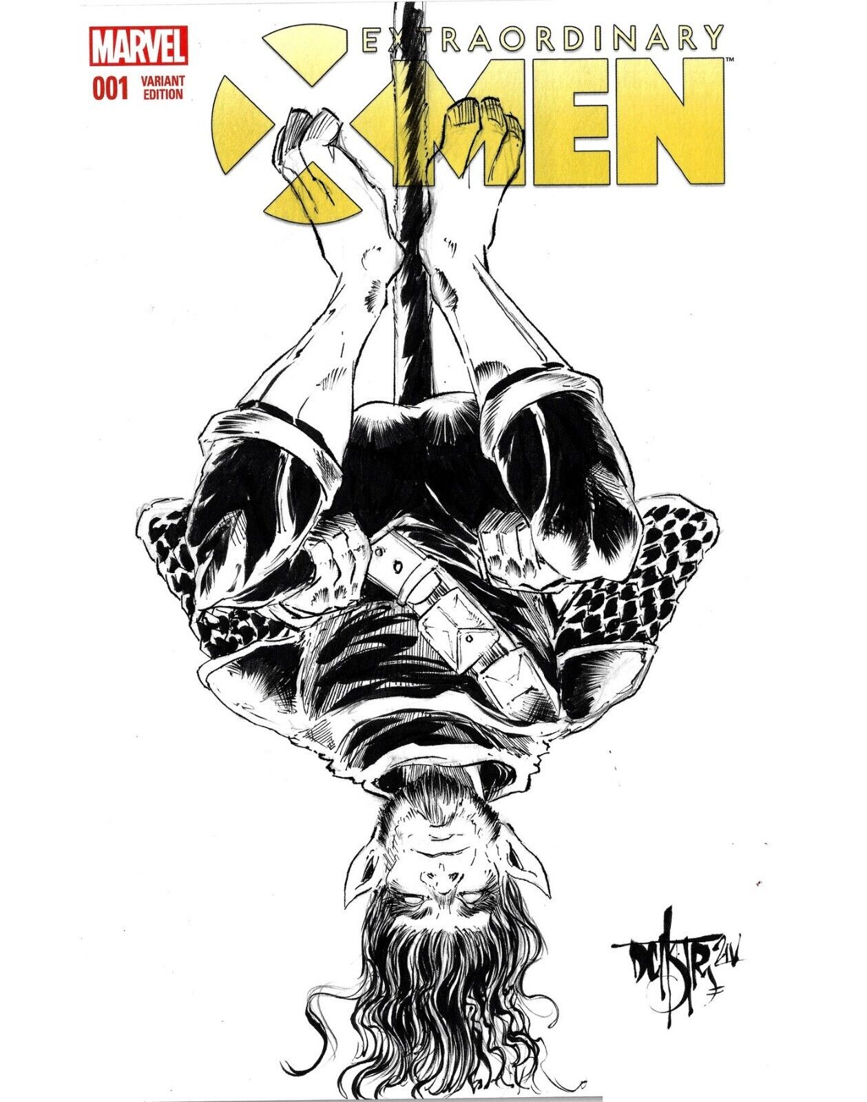 EXTRAORDINARY X-Men #1 (2016) Marvel Sketch Variant Comic W Original Dcastr Art