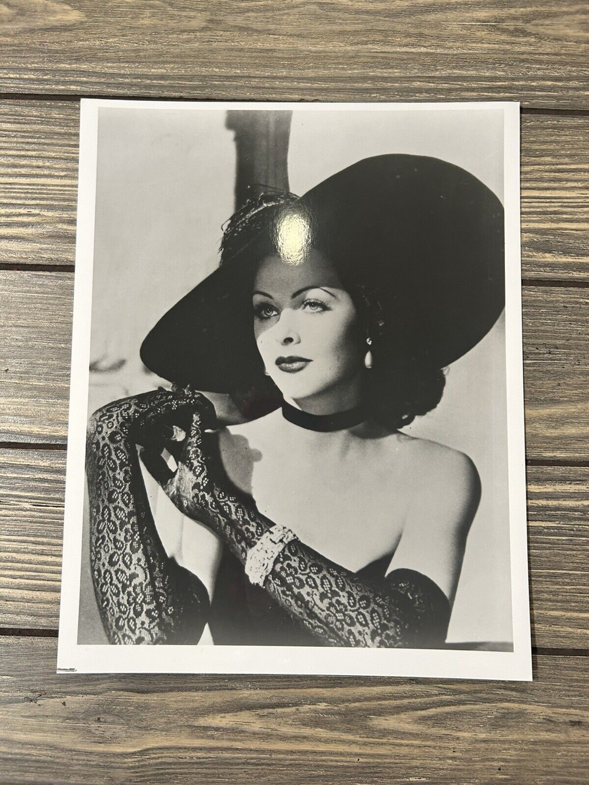 Vintage Hedy Lamart In Hat Press Release Photo 8x10 Black White
