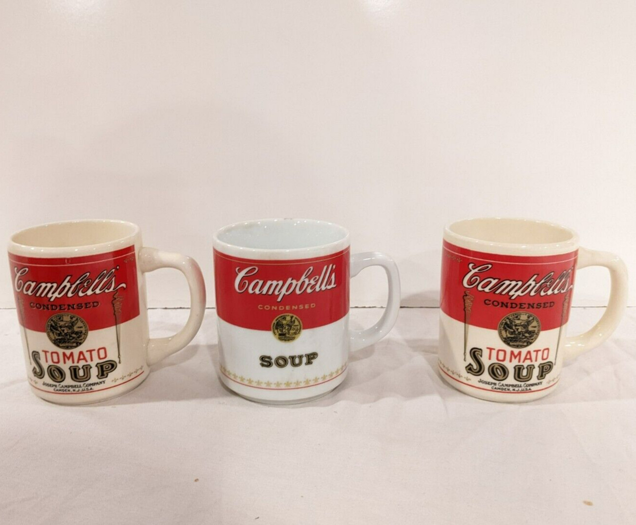 Lot of 3 Vintage Campbell's Tomato Soup Ceramic Mugs