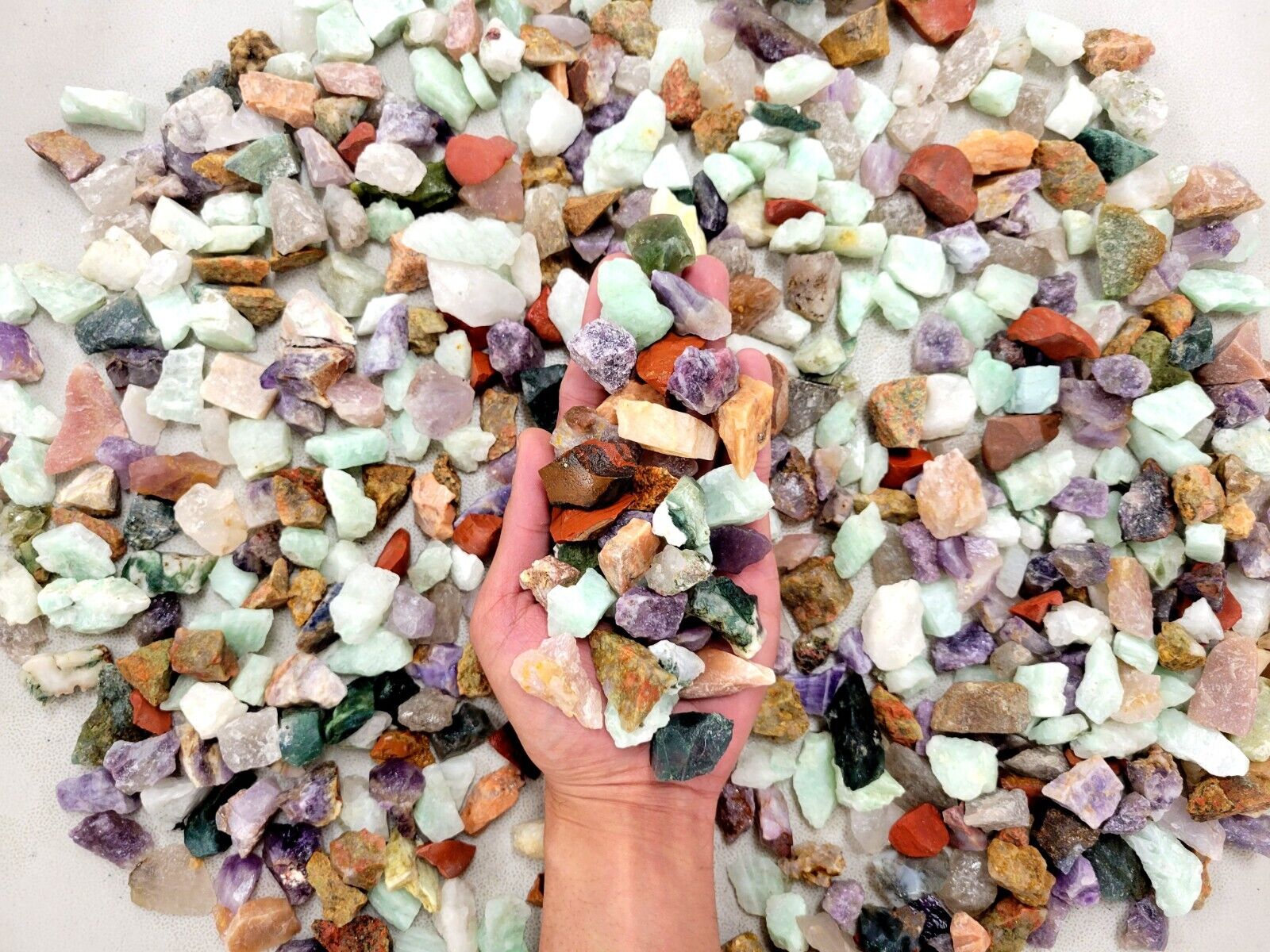 Tiny India Crystals Mix Natural Colorful Mini Gemstones for Jewelry & Tumbling