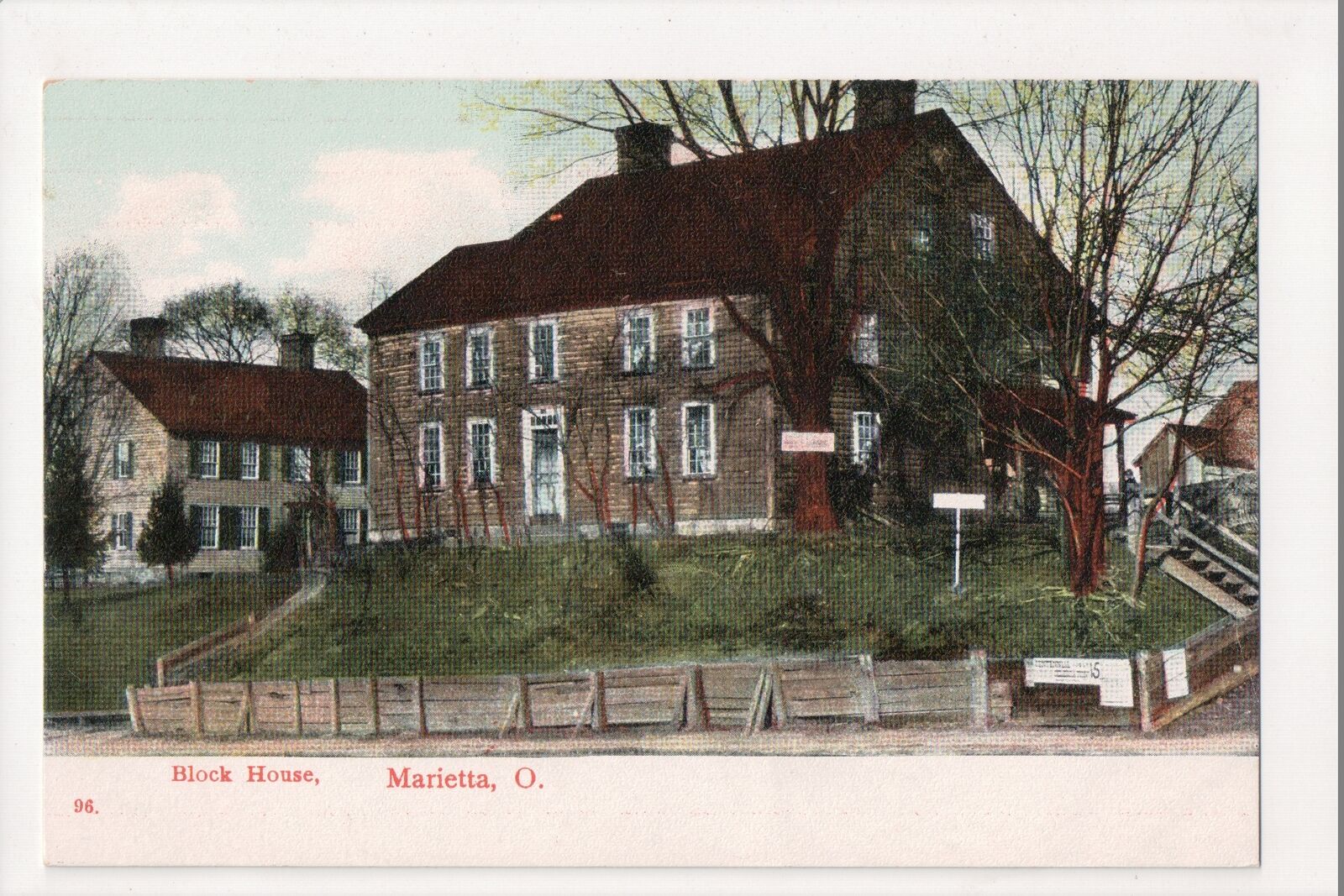 J-126 Marietta Ohio Block House early Postcard