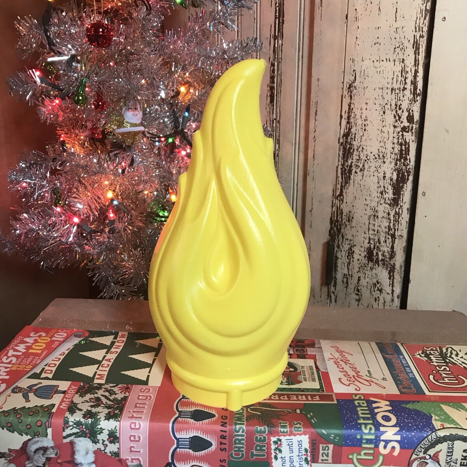 Blow Mold Flame Top For Vintage General Foam Christmas Candle New Stock