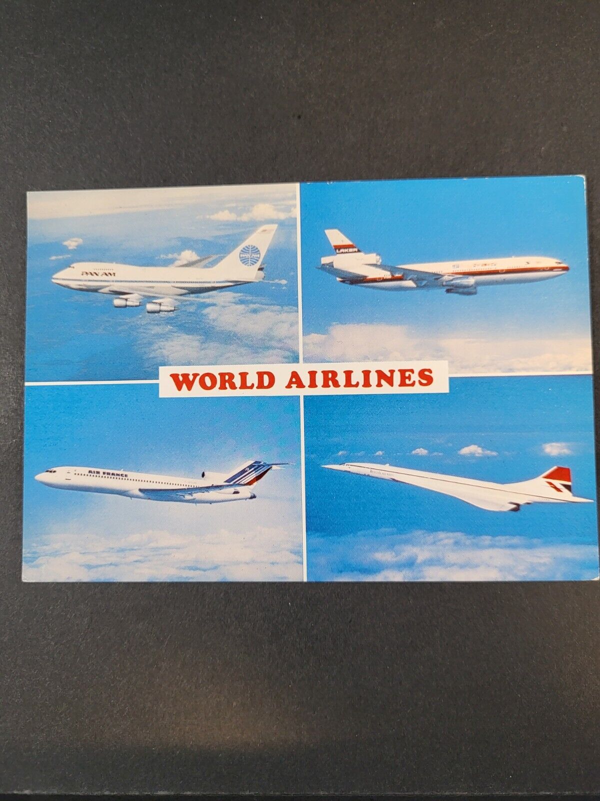 Postcard Boeing 747 Air France B727 British Airways Concorde Laker Dc10 Aircraft