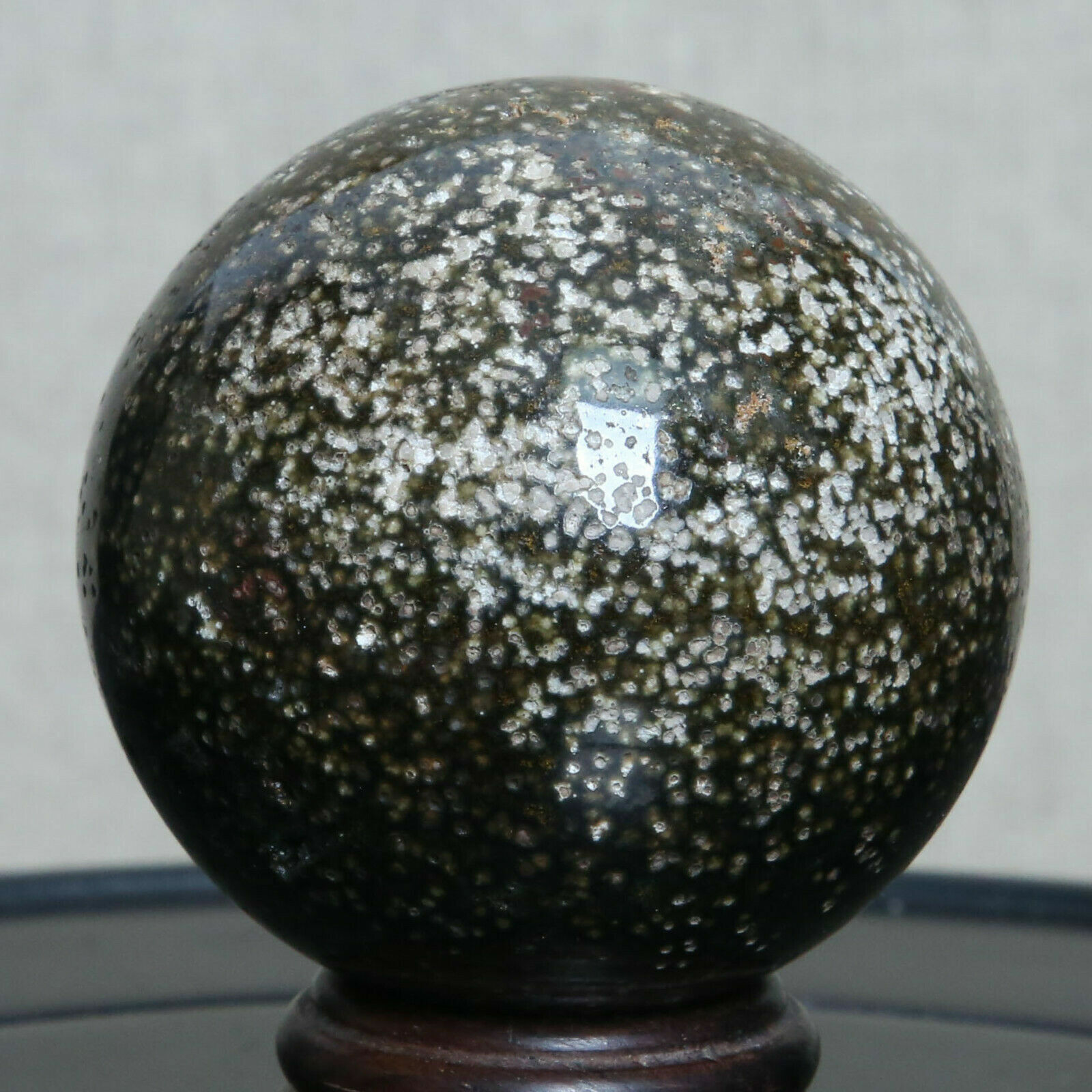 288g Natural Ocean Jasper Quartz Crystal Sphere Ball Mineral Specimen - 60 mm