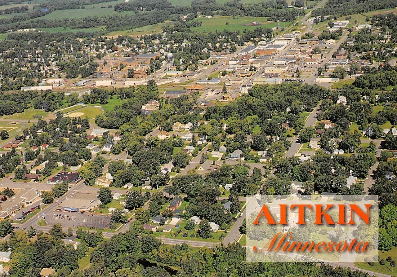 Aitkin, MN Minnesota  CITY & HOMES Bird\'s Eye View  AITKIN COUNTY  4X6 Postcard